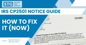 Guide on fixing IRS CP2501 tax notices by Silver Tax Group.