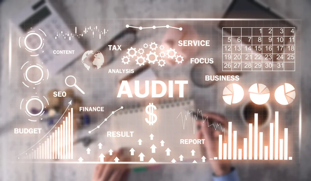 Graphic depicting tax audit.